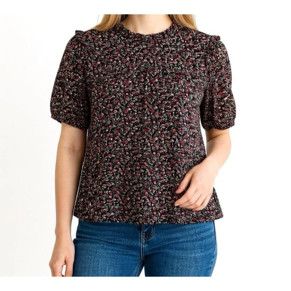 Madewell Floral Puff Sleeve Ruffled Top Women Small Cottagecore Blouse Ditsy